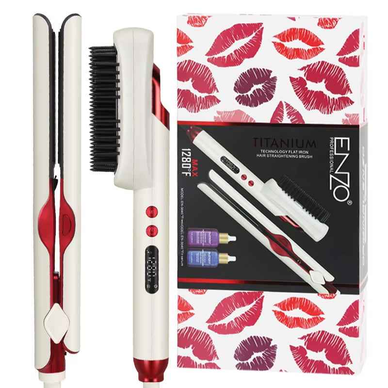 ENZO EN-3846 DuoStyler – 2-u-1 četka za ravnanje i uvijanje kose