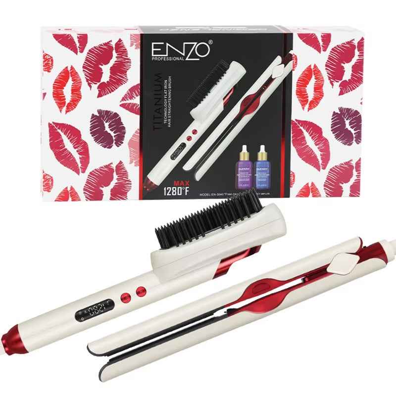ENZO EN-3846 DuoStyler – 2-u-1 četka za ravnanje i uvijanje kose
