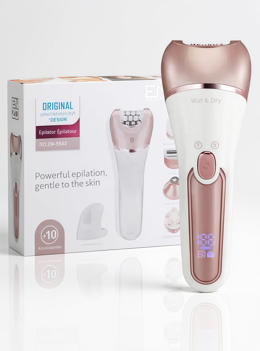 ENZO SmoothCare – 10-in-1 cordless epilator with attachments